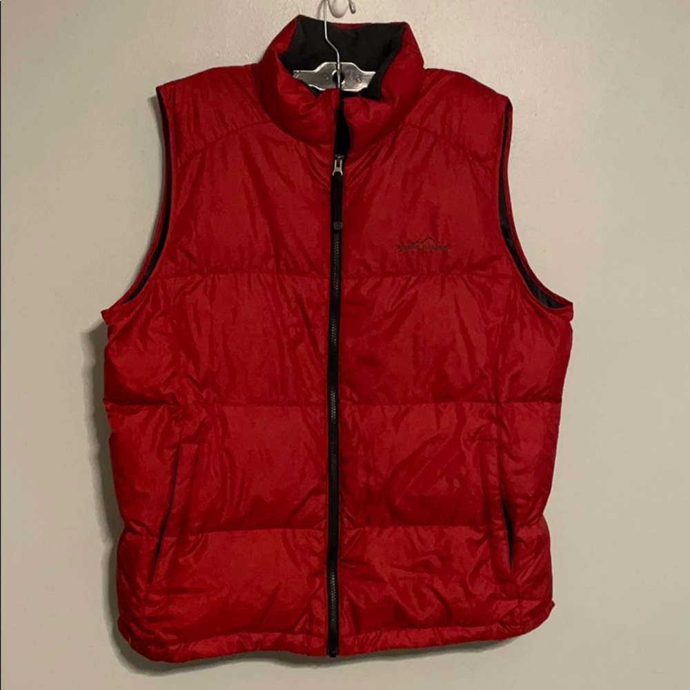 Eddie Bauer premium goose down puffer vest red